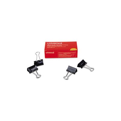 Medium Binder Clips, 5 / 8" Capacity, 1 1 / 4" Wide, Black, 12 / Box