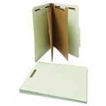 Pressboard Classification Folder, Letter, Six-Section, Gray-Green, 10 / Box
