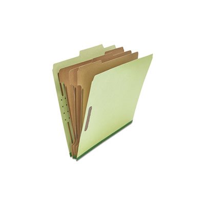 Pressboard Classification Folder, Letter, Eight-Section, Green, 10 / Box