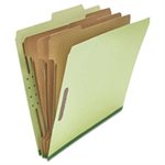 Pressboard Classification Folder, Letter, Eight-Section, Green, 10 / Box