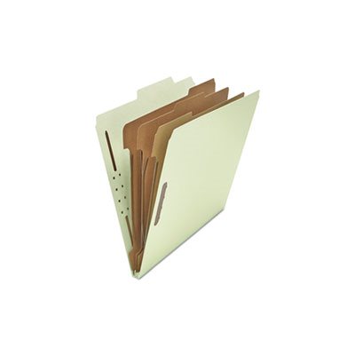 Pressboard Classification Folder, Letter, Eight-Section, Gray-Green, 10 / Box