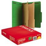 Classification Folders, PRESSBOARD, Letter, Six-Section, Emerald Green, 10 / Box