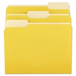File Folders, 1 / 3 Cut One-Ply Top Tab, Letter, Yellow / Light Yellow, 100 / Box