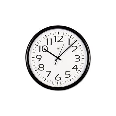 Round Wall Clock, Black, 12"