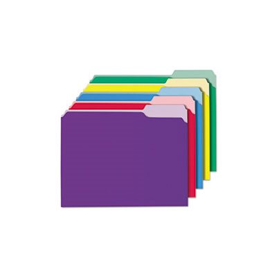 Recycled Interior File Folders, 1 / 3 Cut Top Tab, Letter, Assorted, 100 / Box