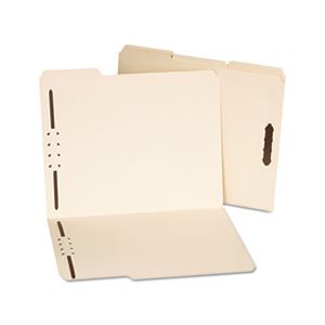 Deluxe Reinforced Top Tab Folders, 2 Fasteners, 1 / 3 Tab, Letter, Manila, 50 / Box