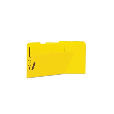 Deluxe Reinforced Top Tab Folders, 2 Fasteners, 1 / 3 Tab, Letter, Yellow, 50 / Box