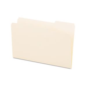 File Folders, 1 / 3 Cut, One-Ply Top Tab, Third Position, Legal, Manila, 100 / Box