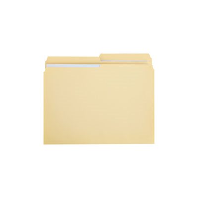 File Folders, 1 / 2 Cut, Two-Ply Top Tab, Letter, Manila, 100 / Box