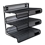 Mesh Three-Tier Desk Shelf, Letter, Black