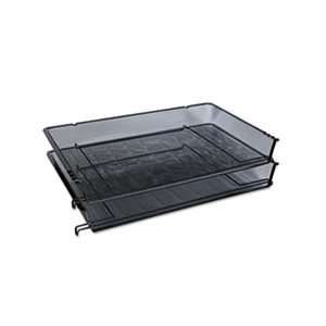 Mesh Stackable Side Load Tray, Legal, Black