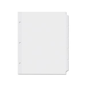 Economy Tab Dividers, 5-Tab, Letter, White, 36 Sets / Box