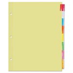 Economical Insertable Index, Multicolor Tabs, 8-Tab, Letter, Buff, 24 Sets / Box