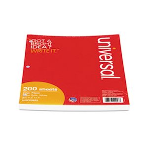 Filler Paper, 8 1 / 2 x 11, Wide Rule, White, 200 Sheets / Pack