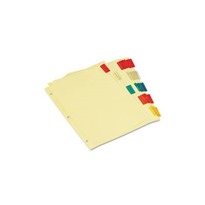 Economical Insertable Index, Multicolor Tabs, 5-Tab, Letter, Buff, 6 Sets / Pack