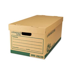 Recycled Record Storage Box, Letter / Legal, 12" x 24" x 10", Kraft, 12 / Carton