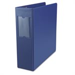 Economy Non-View Round Ring Binder With Label Holder, 3" Capacity, Royal Blue