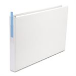 Legal-Size Round Ring Binder with Label Holder, 1" Capacity, 11 x 17, White
