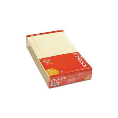 Perforated Edge Writing Pad, Legal / Margin Rule, Legal, Canary, 50 Sheet, Dozen