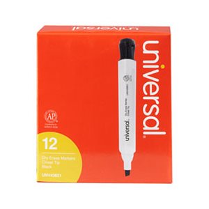 Dry Erase Marker, Chisel Tip, Black, Dozen