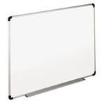 Dry Erase Board, Melamine, 48 x 36, White, Black / Gray Aluminum / Plastic Frame