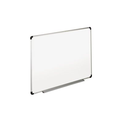 Dry Erase Board, Melamine, 72 x 48, White, Black / Gray Aluminum / Plastic Frame