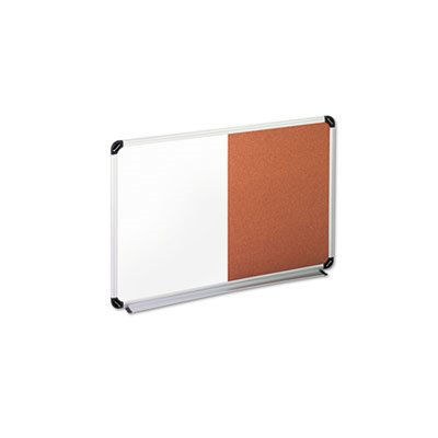 Cork / Dry Erase Board, Melamine, 36 x 24, Black / Gray, Aluminum / Plastic Frame