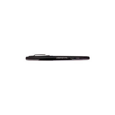 Roller Ball Porous Tip Stick Pen, Black Ink, Medium, Dozen