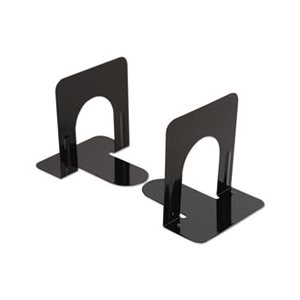 Economy Bookends, Standard, 4 3 / 4 x 5 1 / 4 x 5, Heavy Gauge Steel, Black