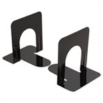 Economy Bookends, Nonskid, 4 3 / 4 x 5 1 / 4 x 5, Heavy Gauge Steel, Black