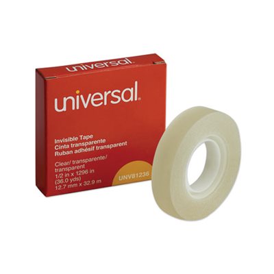 Invisible Tape, 1 / 2" x 1296", 1" Core, Clear