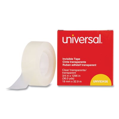 Invisible Tape, 3 / 4" x 1296", 1" Core, Clear