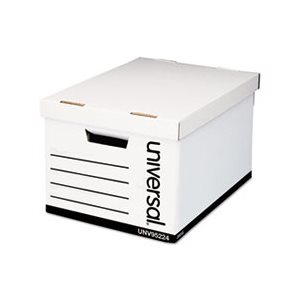 Heavy-Duty Fast Assembly Lift-Off Lid Storage Box, Letter / Legal, White, 12 / CT