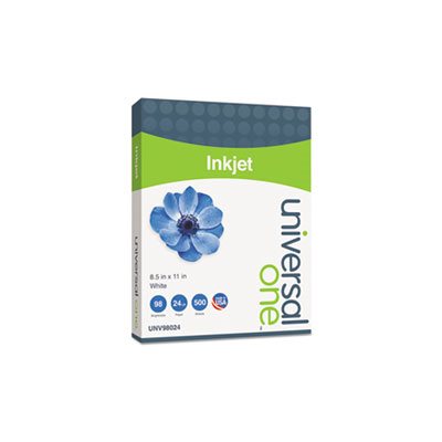 Inkjet Paper, 98 Brightness, 24lb, 8-1 / 2 x 11, White, 500 Sheets / Ream