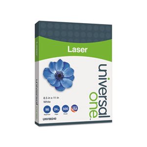 Laser Paper, 98 Brightness, 24lb, 8-1 / 2 x 11, White, 500 Sheets / Ream