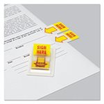 Arrow Page Flags, "Sign Here", Yellow / Red, 2 Dispensers of 50 Flags / Pack