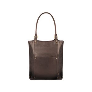 Executive Leather / Poly Bucket Tote, 16", 15 1 / 2" x 4 3 / 4" x 17 1 / 4", Espresso