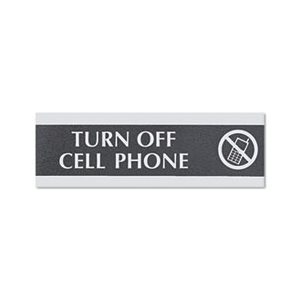 Century Series Office Sign,TURN OFF CELL PHONE, 9 x 3