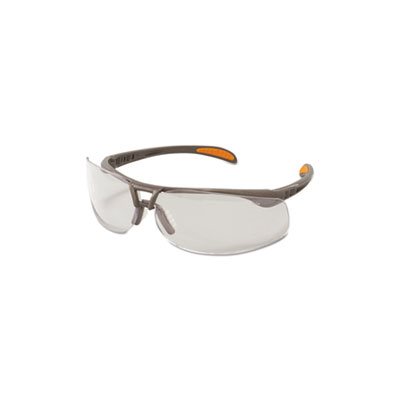 Protege Safety Glasses, Ultra-dura Anti-Scratch, Sandstone Frame, Clear Lens