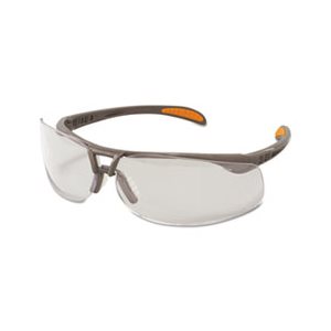 Protege Safety Glasses, Ultra-dura Anti-Scratch, Sandstone Frame, Clear Lens