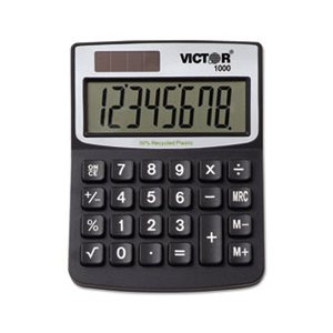 1000 Minidesk Calculator, Solar / Battery, 8-Digit LCD