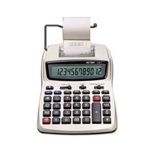 1208-2 Two-Color Compact Printing Calculator, Black / Red Print, 2.3 Lines / Sec