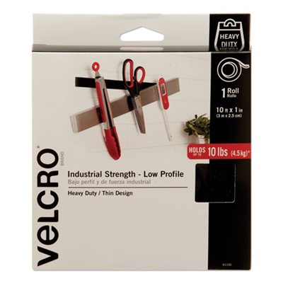 VELCRO USA, INC. Industrial Strength Tape Roll, 1" x 10 ft., Black