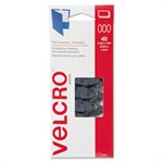 Oval Hook and Loop Fasteners, 7 1 / 4 x 3, Black, 40 / Pack