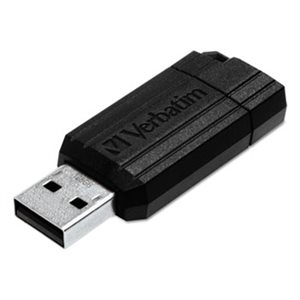 PinStripe USB Flash Drive, 8GB, Black