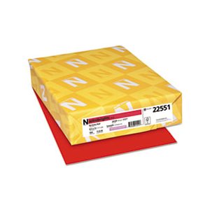 Color Paper, 24lb, 8 1 / 2 x 11, Re-Entry Red, 500 Sheets