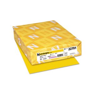 Color Cardstock, 65lb, 8 1 / 2 x 11, Sunburst Yellow, 250 Sheets