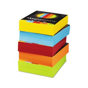 Color Paper - Five-Color Mixed Reams, 24lb, 8 1 / 2 x 11, 5 Colors, 2500 Sheets