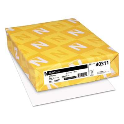 Exact Index Card Stock, 90lb, 94 Bright, 8 1 / 2 x 11, White, 250 Sheets