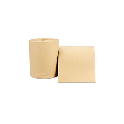 Nonperforated Paper Towel Roll, 8 x 600ft, Brown, 12 Rolls / Carton